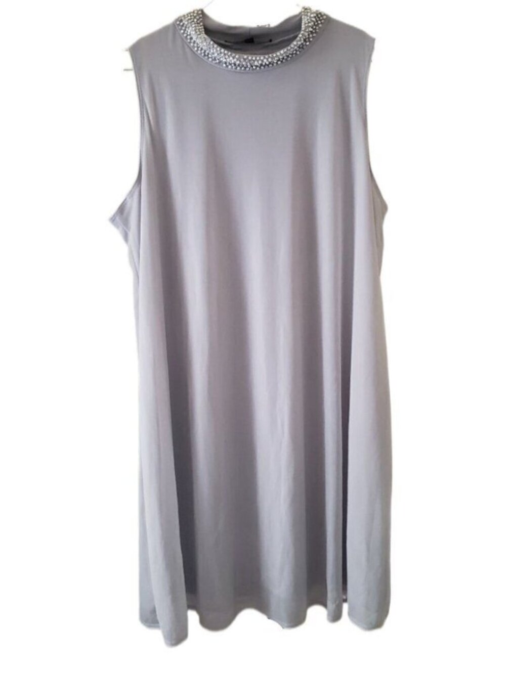 Nik and Nash Silver Beaded Collar Sleeveless Dress